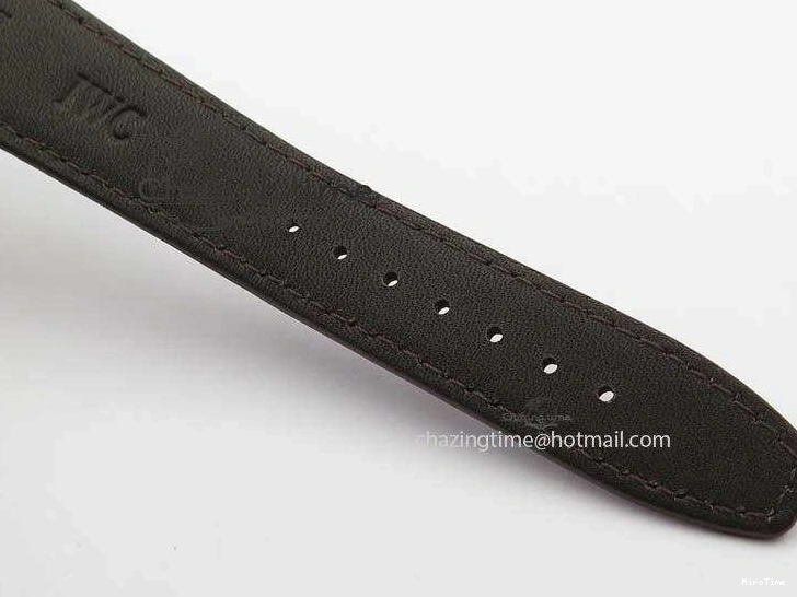 MIROTIME 0427 Sustainable Portuguese IW5444 SS White Dial RG Numbers On Brown Leather Strap A 7256